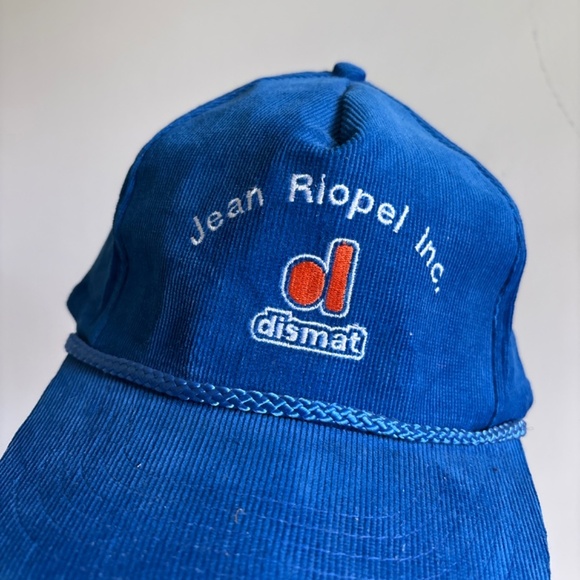 vintage CORDUROY Trucker hat JEAN RIOPEL DISMAT blue rope hat cap  snapback - Picture 2 of 7